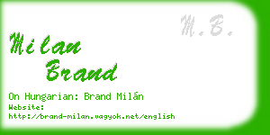 milan brand business card